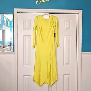 Express Satin Chartreuse Midi